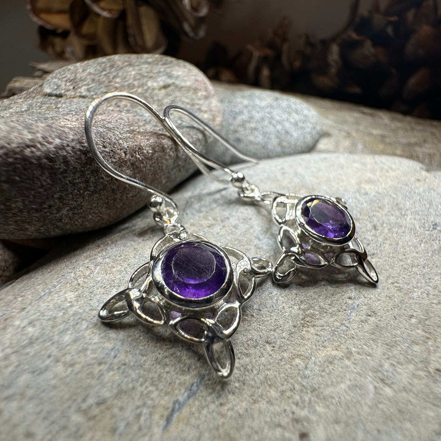 Annalise Gemstone Trinity Knot Earrings