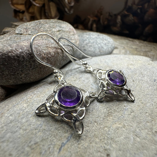 Annalise Gemstone Trinity Knot Earrings — view 5