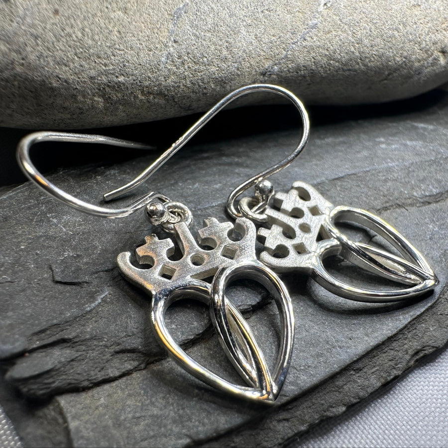 Lady Arieen Scottish Luckenbooth Earrings in Sterling Silver