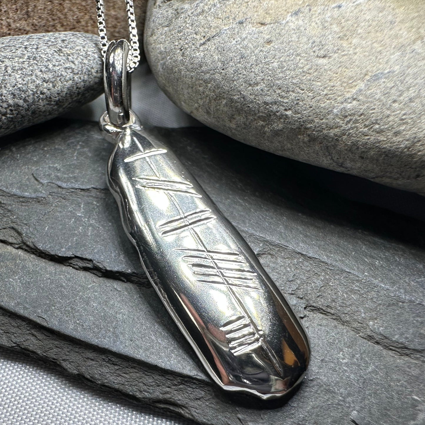 Gaelic Brave Ogham Necklace - Made in Ireland