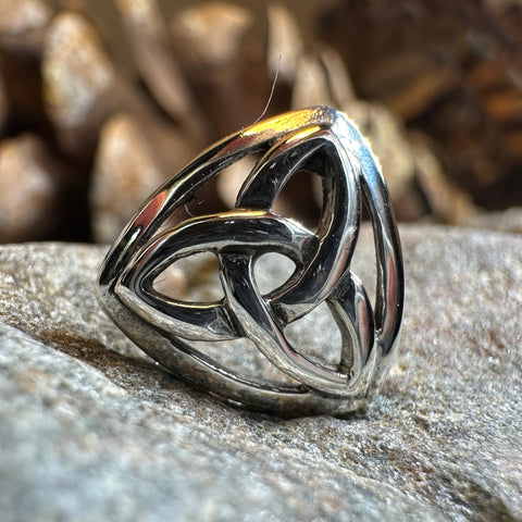 Load image into Gallery viewer, Celtic Trinity Knot Lapel Pin in Sterling Silver
