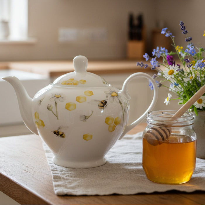 Bees & Honey Fine China Teapot