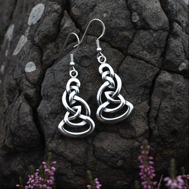 Fey Celtic Knot Earrings in Sterling Silver
