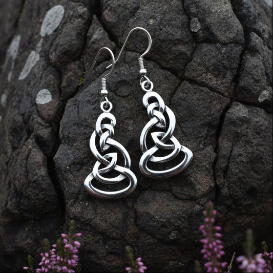 Fey Celtic Knot Earrings in Sterling Silver