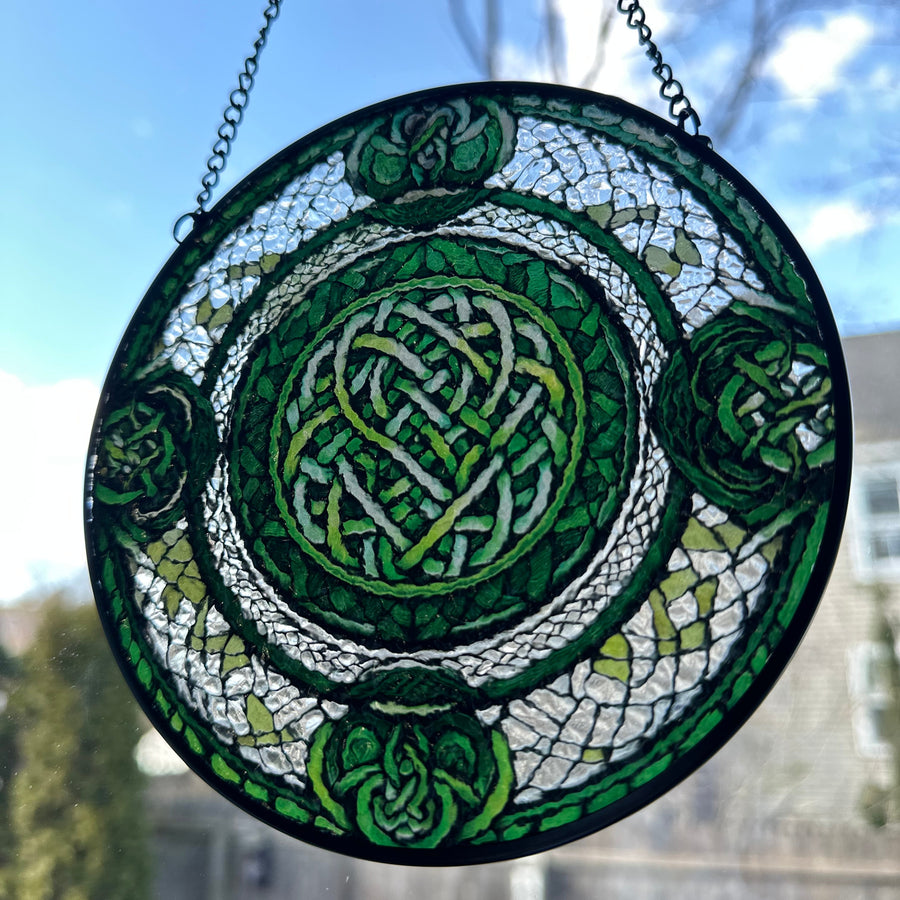 Emerald Green Celtic Knot Suncatcher