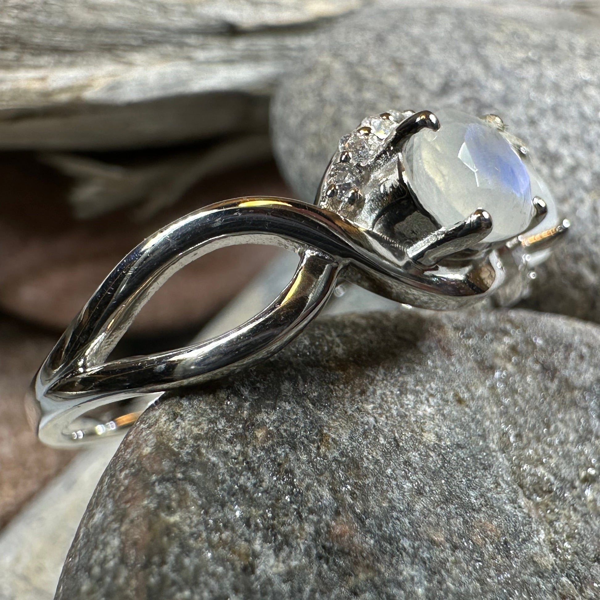 Moonstone Infinity Promise Ring — view 6