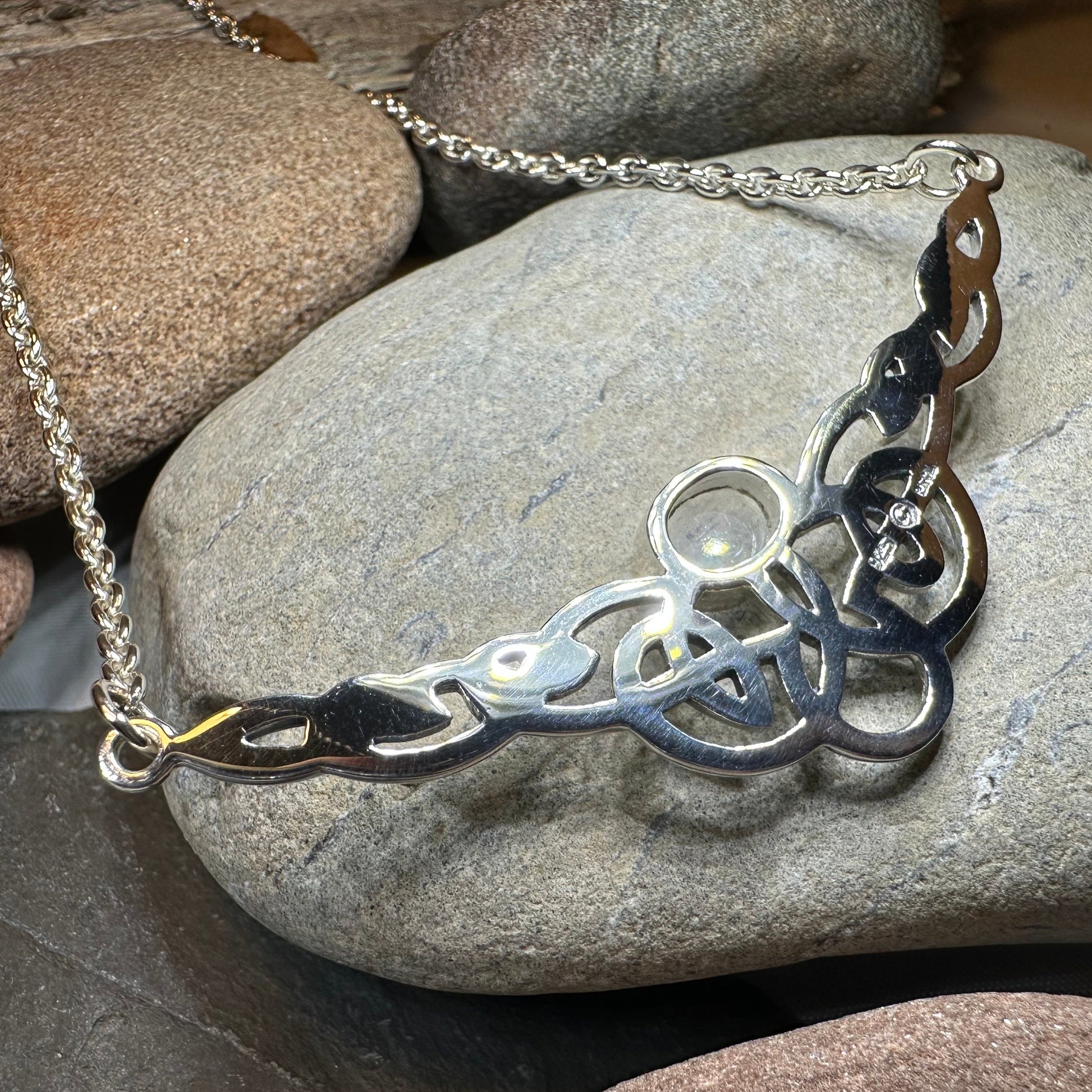 Helen Celtic Knot Necklace in Sterling Silver — view 9