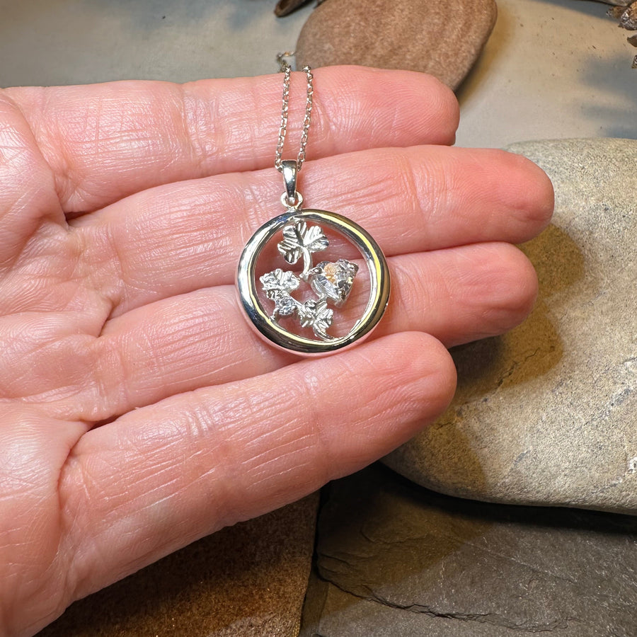 Irish Shamrock Garden Necklace in Sterling Silver