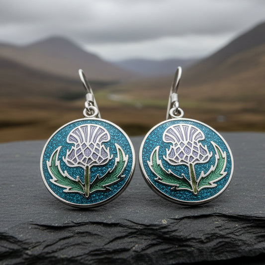 Highland Glen Scottish Thistle Earrings - Scotland Jewelry