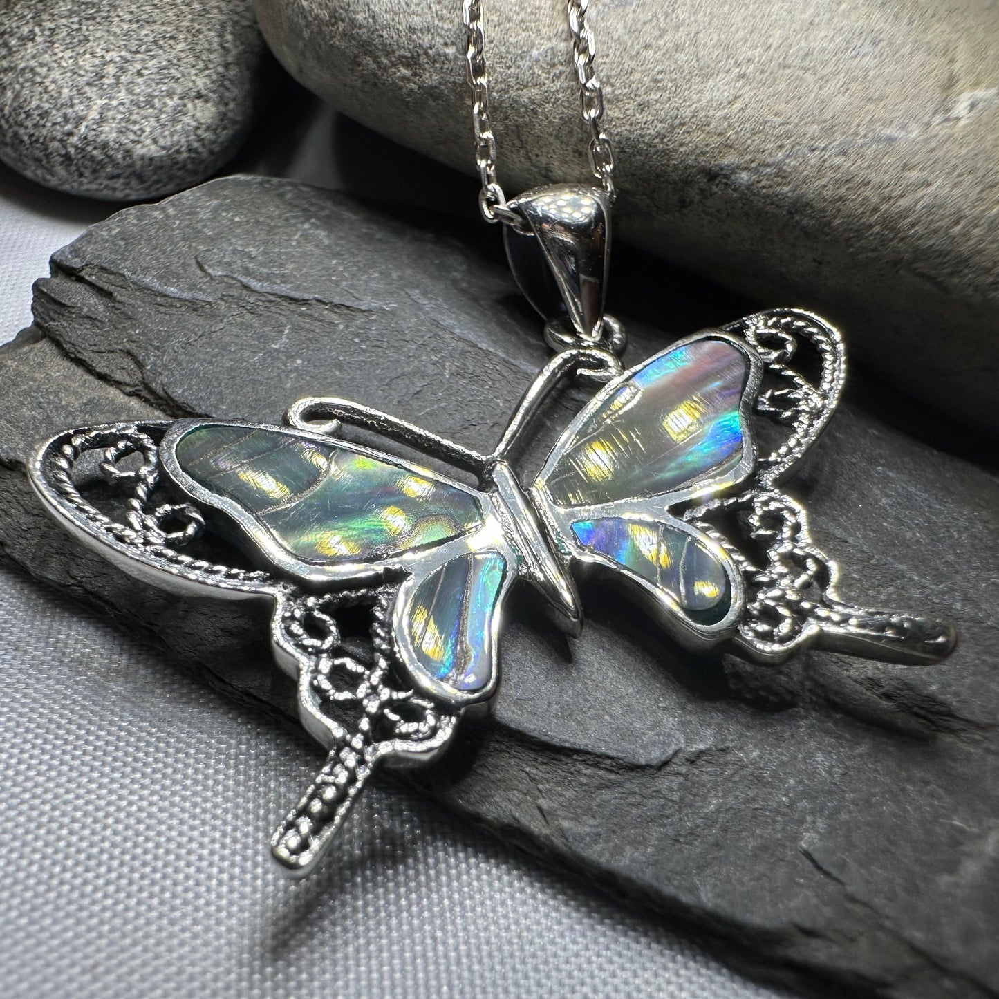 Adeliza Butterfly Necklace in Sterling Silver