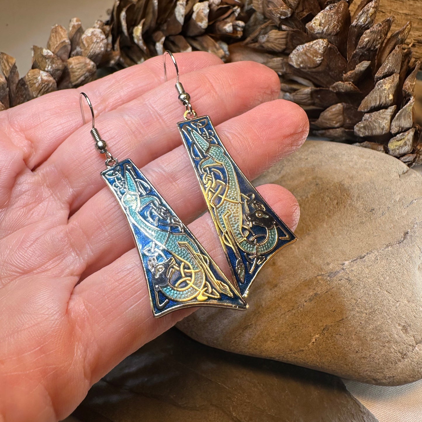 Dorcha Celtic Dragon Earrings