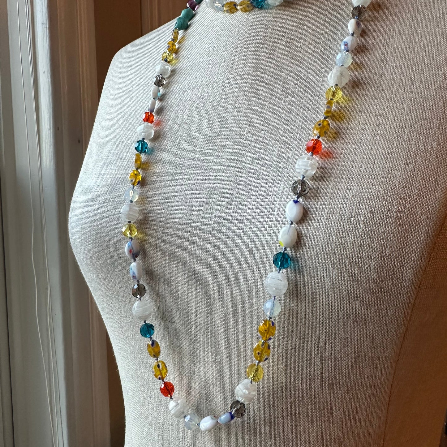 Flirty Sugar Skull Long Beaded Necklace