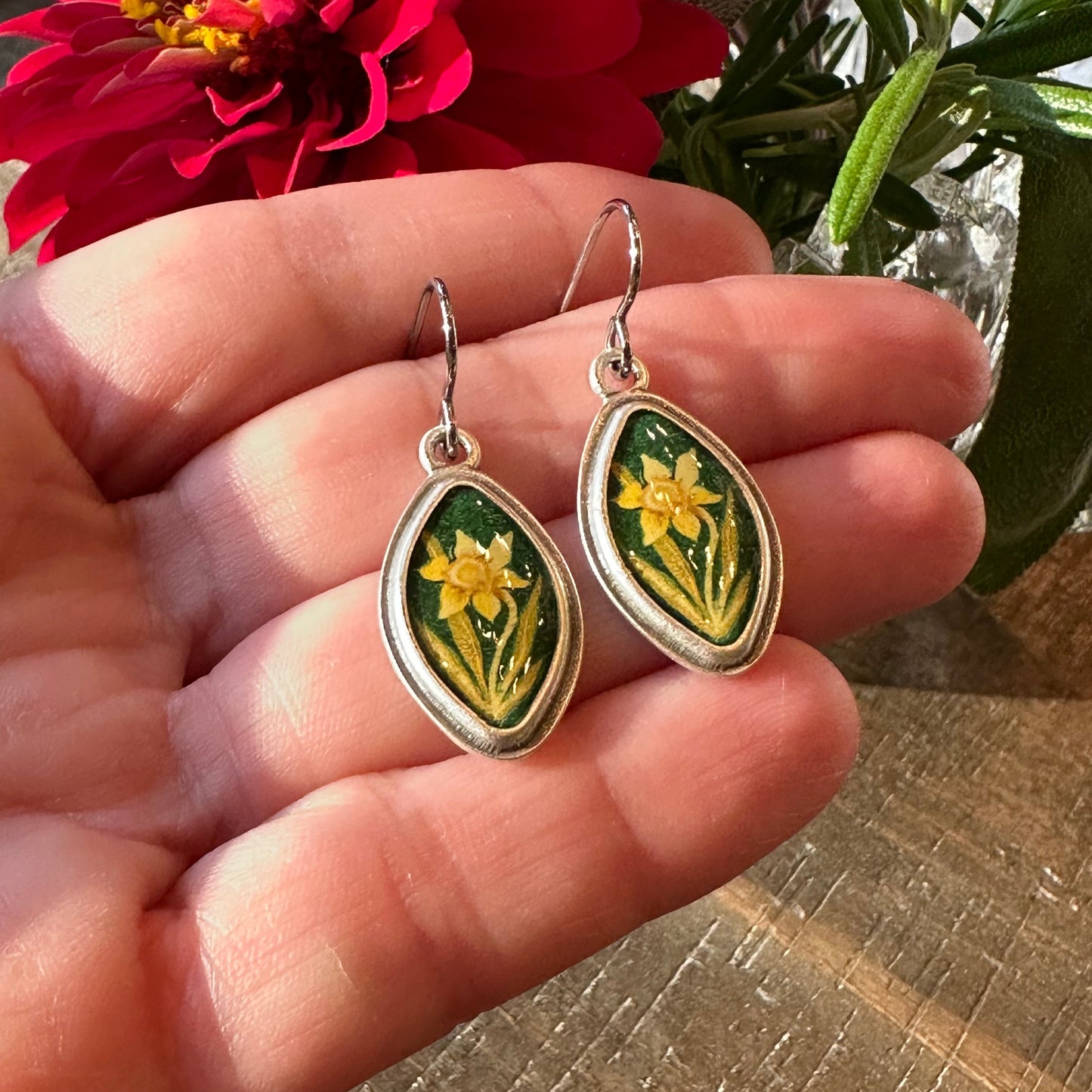 Daffodil Art Earrings - Handmade in the U.S.A.