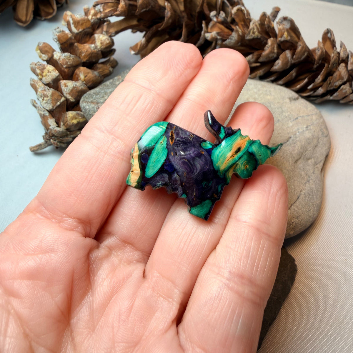 Heathergems Knox Highland Cow Brooch - Handmade in Scotland
