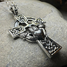 Load image into Gallery viewer, Galway Claddagh Cross Necklace
