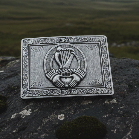 Irish Claddagh Harp Kilt Belt Buckle for Men