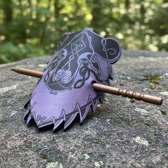 Celtic Bear Leather Hair Slide for Women