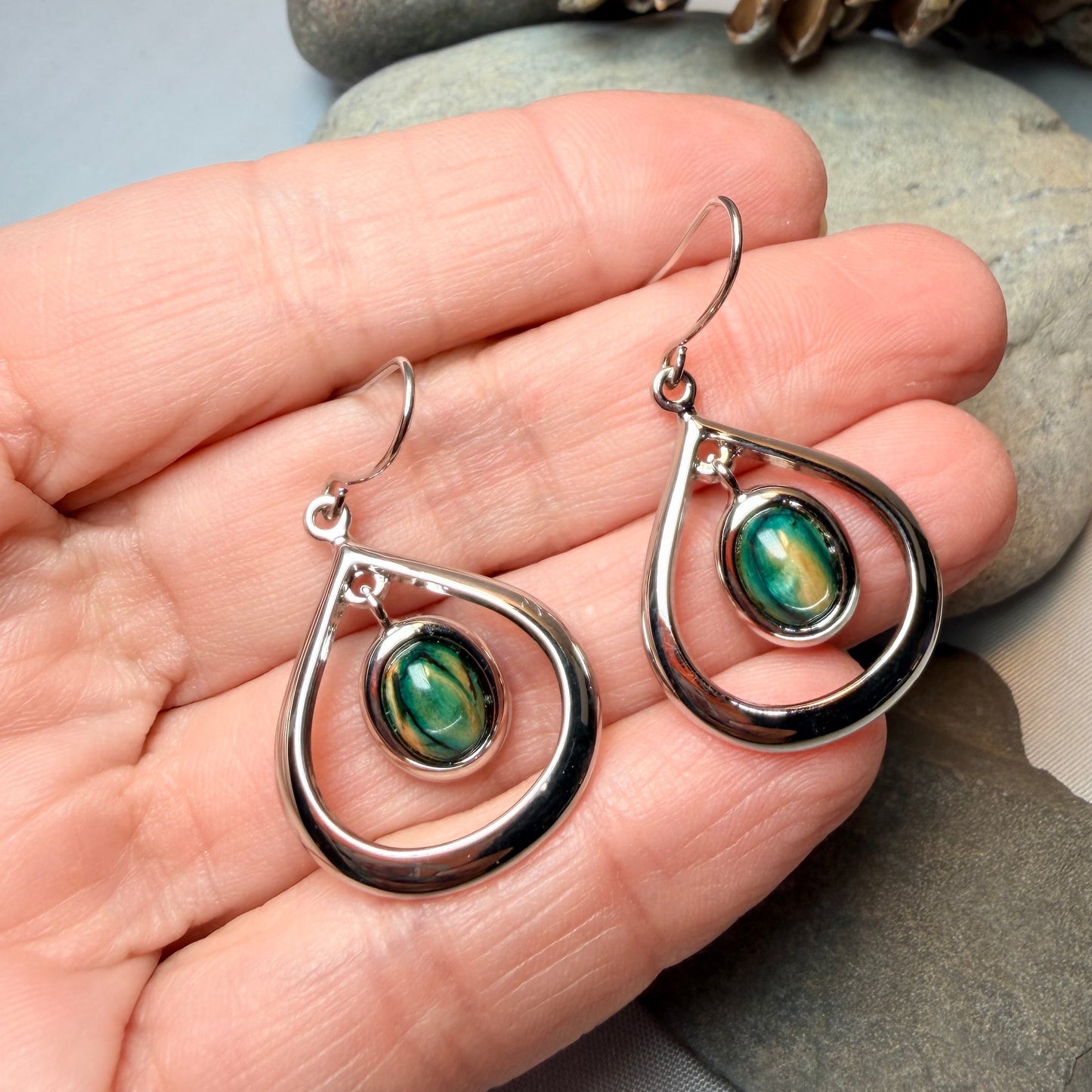 Heathergems Celtic Teardrop Earrings - Handmade in Scotland