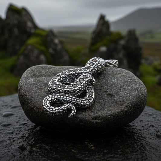Calantha Marcasite Snake Necklace in Sterling Silver