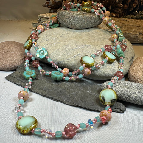 Load image into Gallery viewer, Pink Beach Blossom Long Necklace
