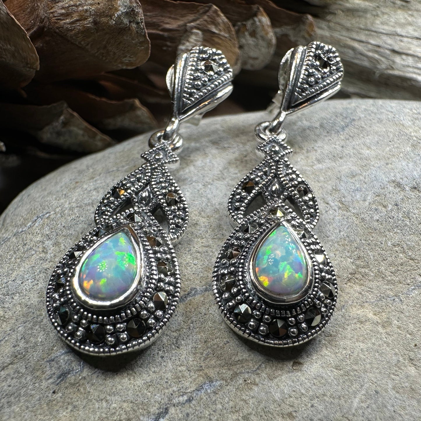 Celtic Twilight Opal Earrings — view 4