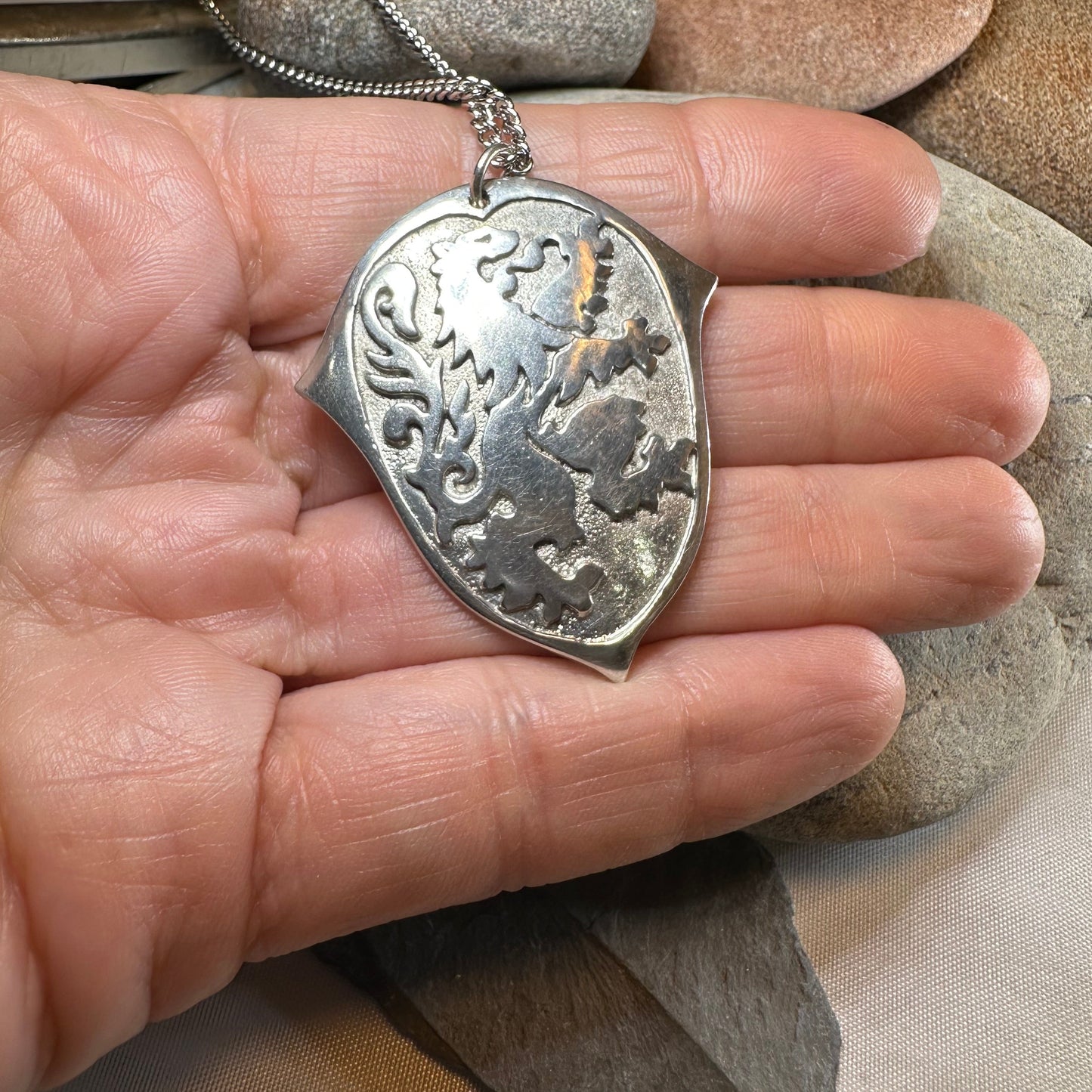 Pewter Lion of Scotland Necklace - Handmade in Scotland