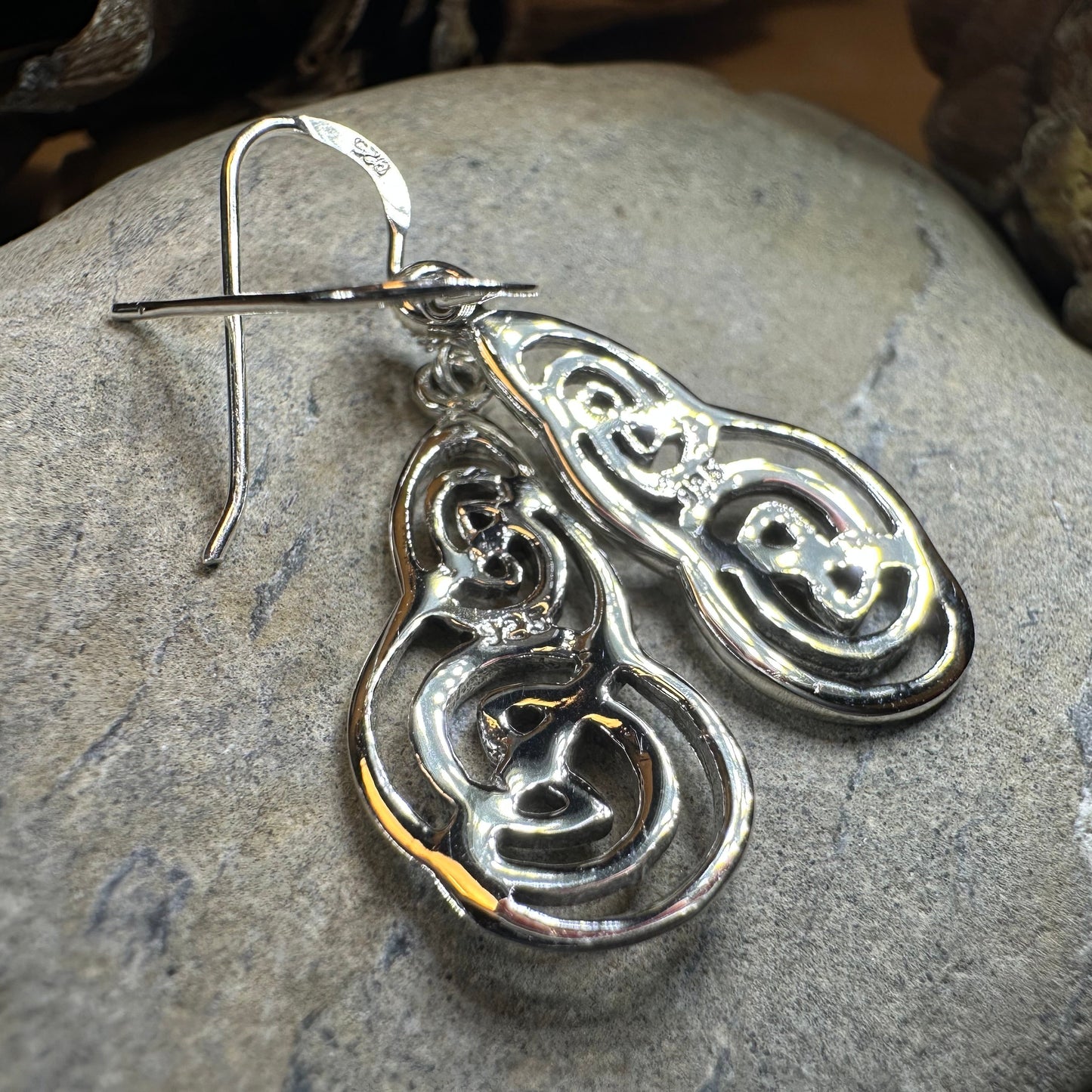Beltane Celtic Earrings in Sterling Silver — view 10