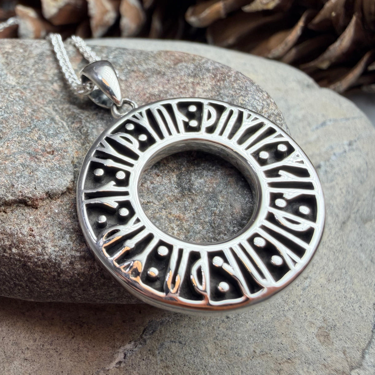 "Remember Me” Norse Runes Necklace in Sterling Silver