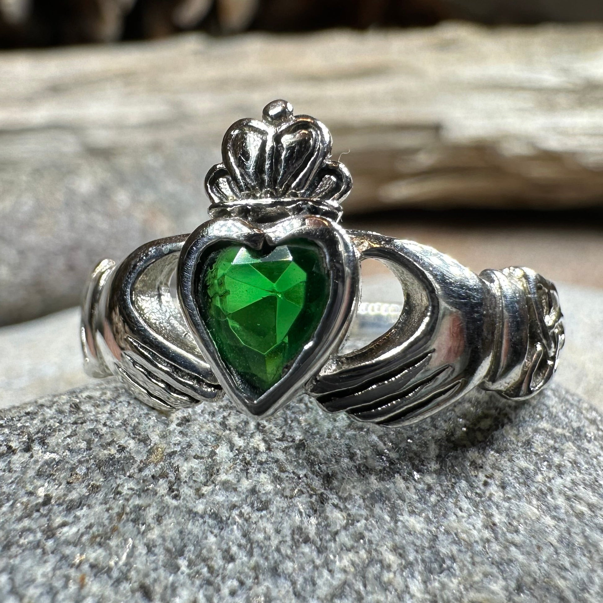 Irish Claddagh Trinity Knot Ring in Sterling Silver — view 4