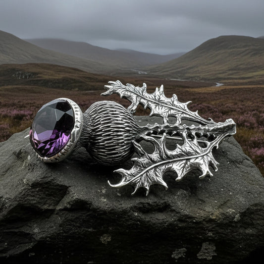 Bold Scottish Thistle Brooch — view 3