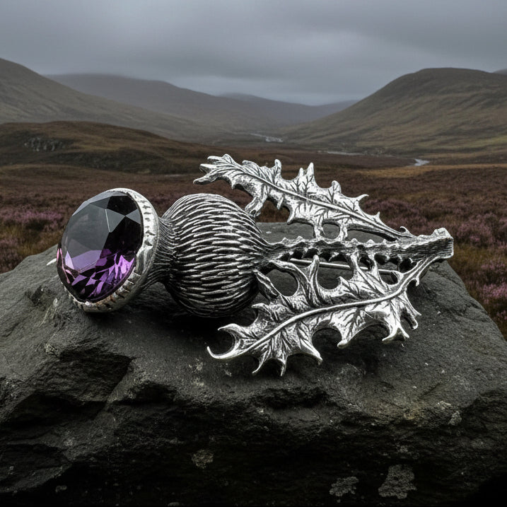 Bold Scottish Thistle Brooch