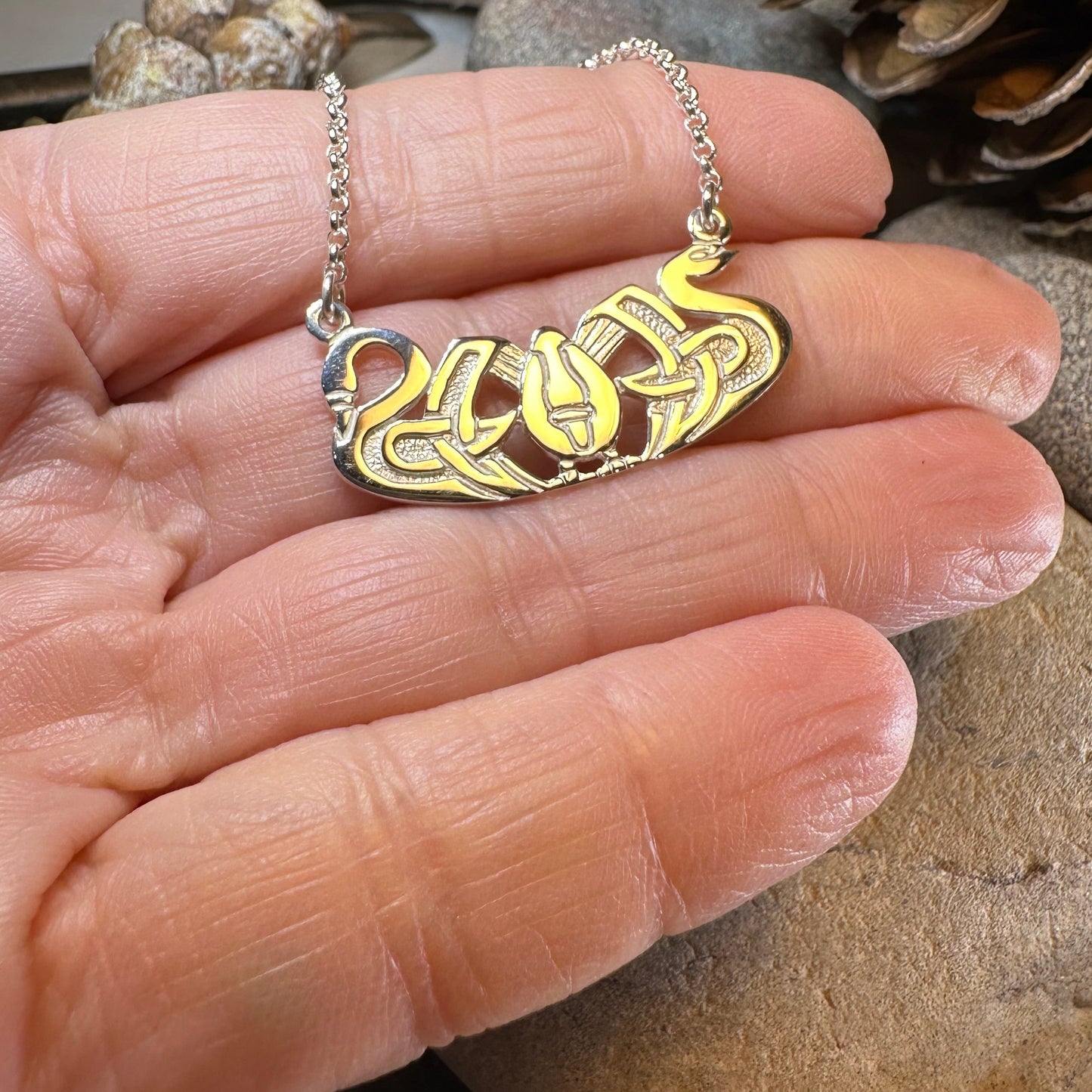Norse Three Nornes Swan Necklace - Handmade in Scotland