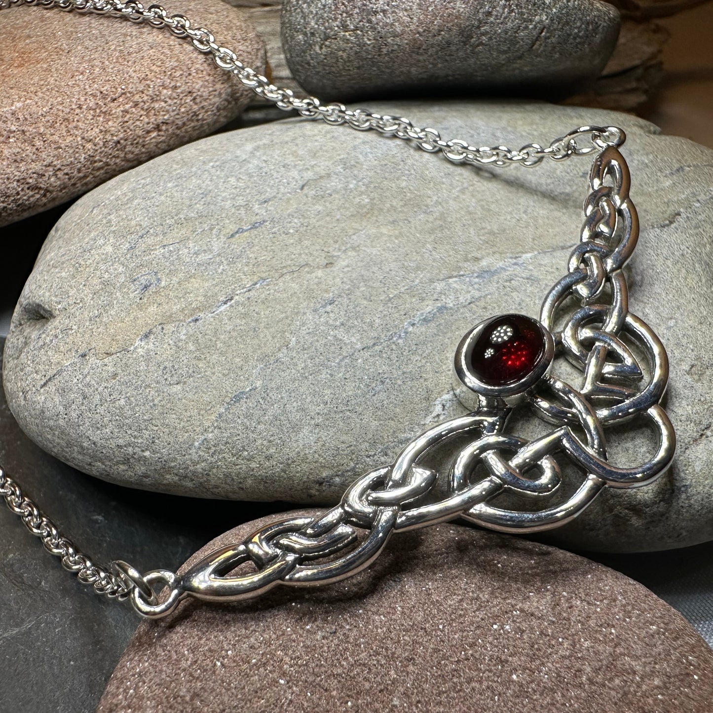 Helen Celtic Knot Necklace in Sterling Silver — view 11