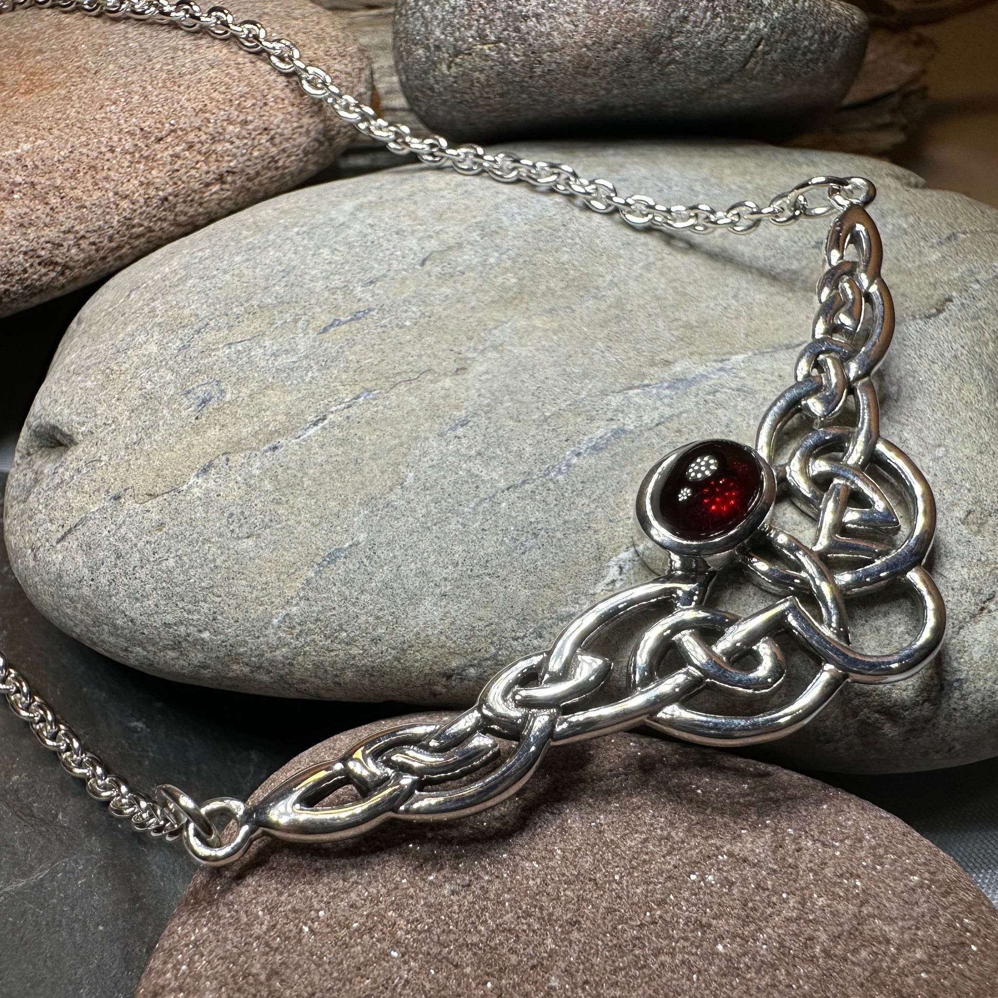 Helen Celtic Knot Necklace in Sterling Silver — view 11