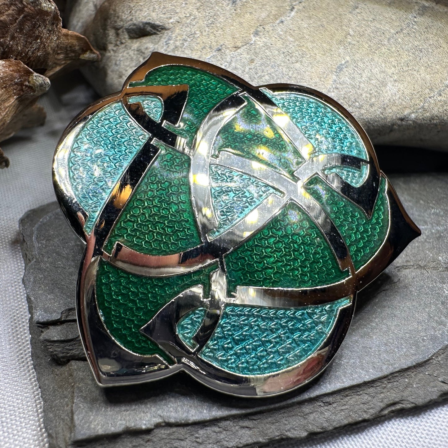 Enamel Celtic Knot Brooch — view 6