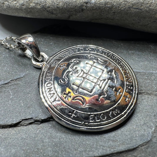 Petite Archangel Gabriel Sigil Pendant in Sterling Silver