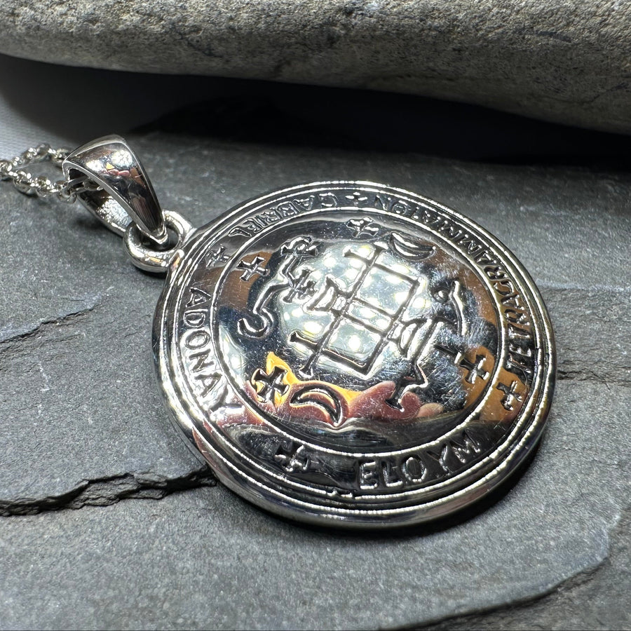Petite Archangel Gabriel Sigil Pendant in Sterling Silver