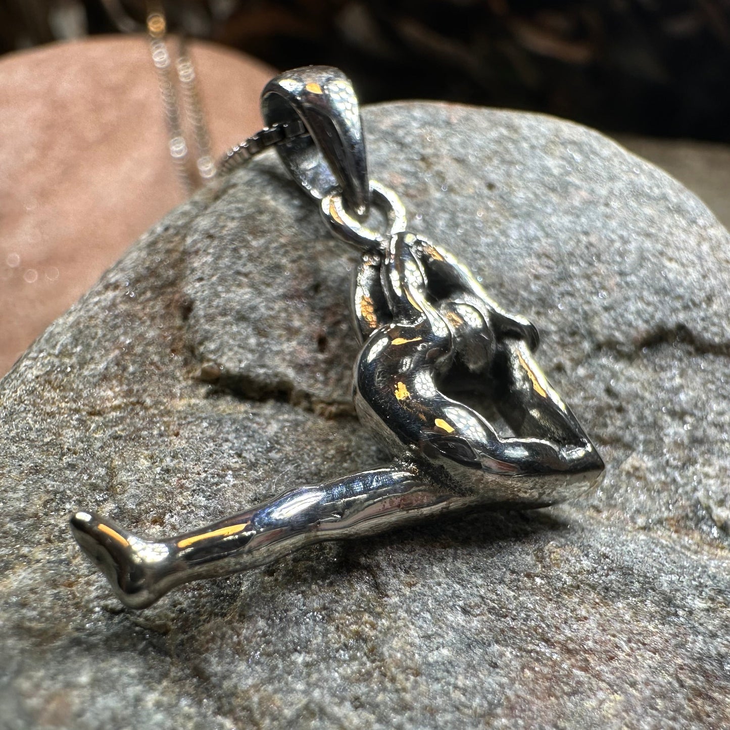 Yoga Pose Silver Necklace in Sterling Silver
