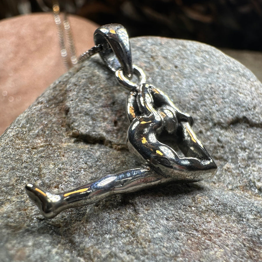 Yoga Pose Silver Necklace in Sterling Silver