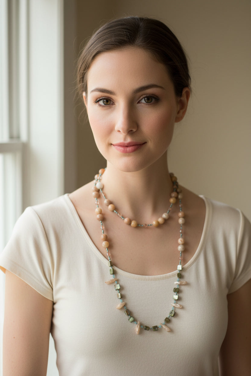Barleycove Beach Crystal Necklace — view 14