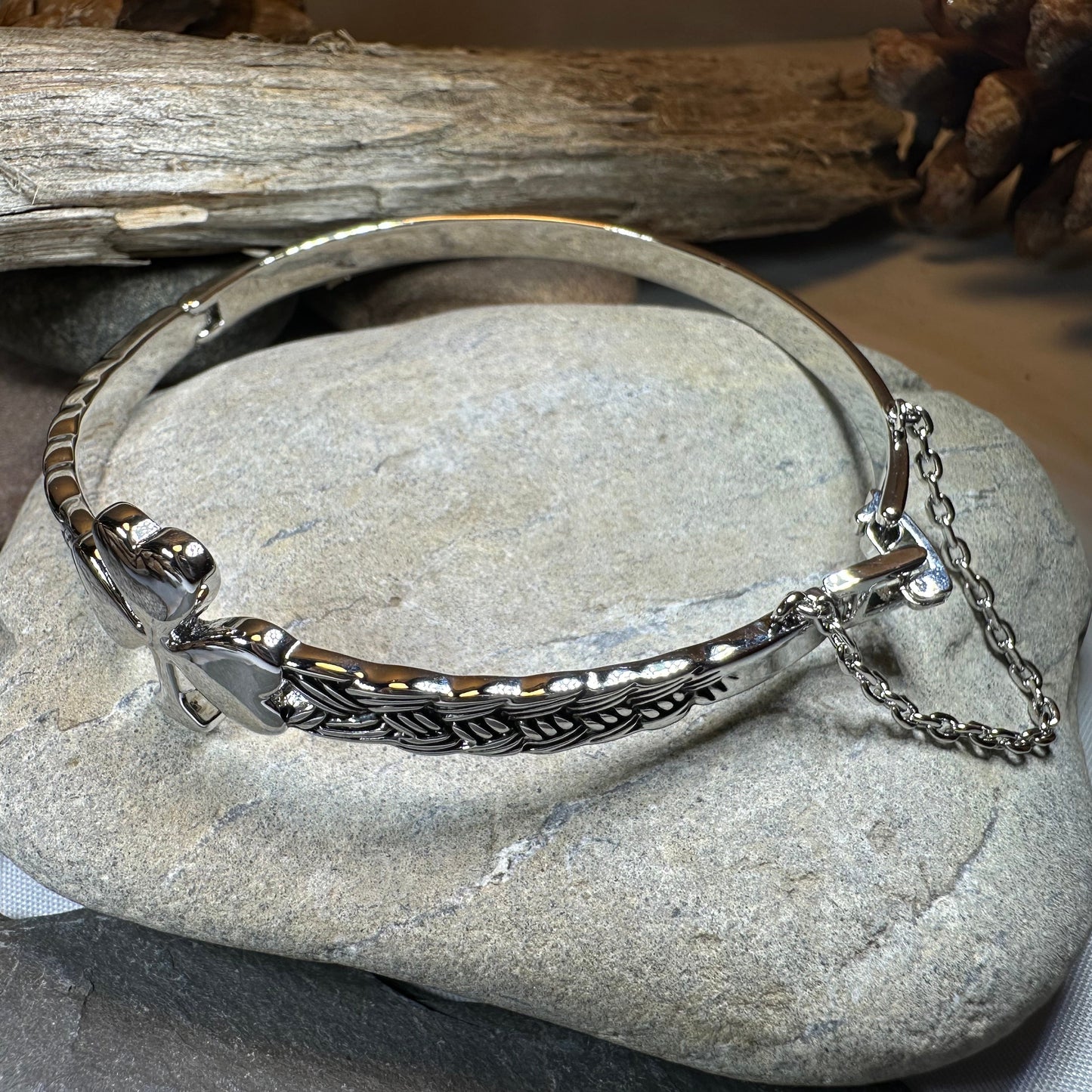 Irish Shamrock Bangle Bracelet — view 7