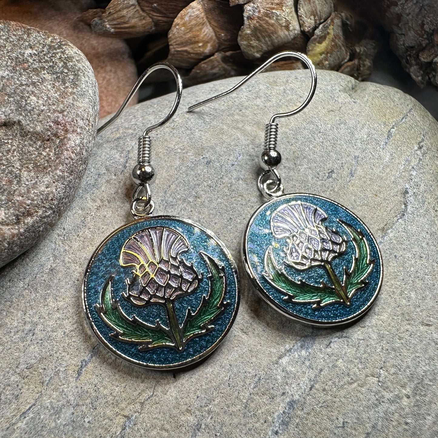 Highland Glen Scottish Thistle Earrings - Scotland Jewelry