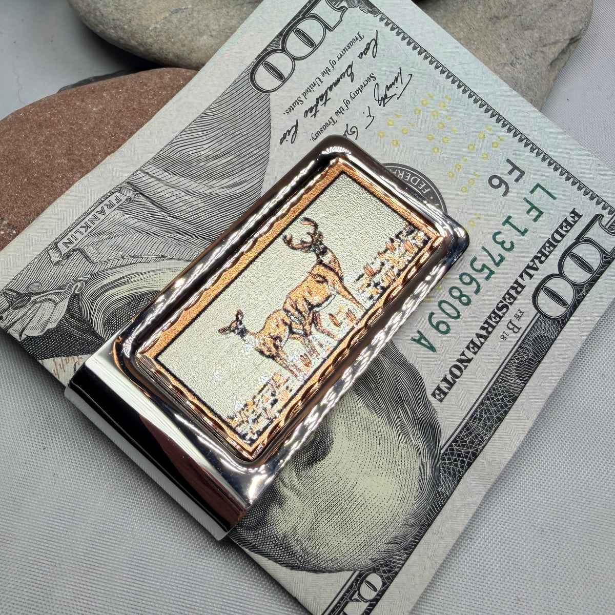 Woodland Stag Copper Money Clip - Handmade in the U.S.A.
