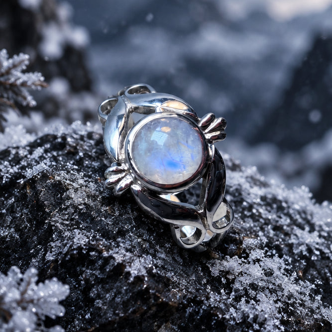 Morgan Moonstone Ring in Sterling Silver