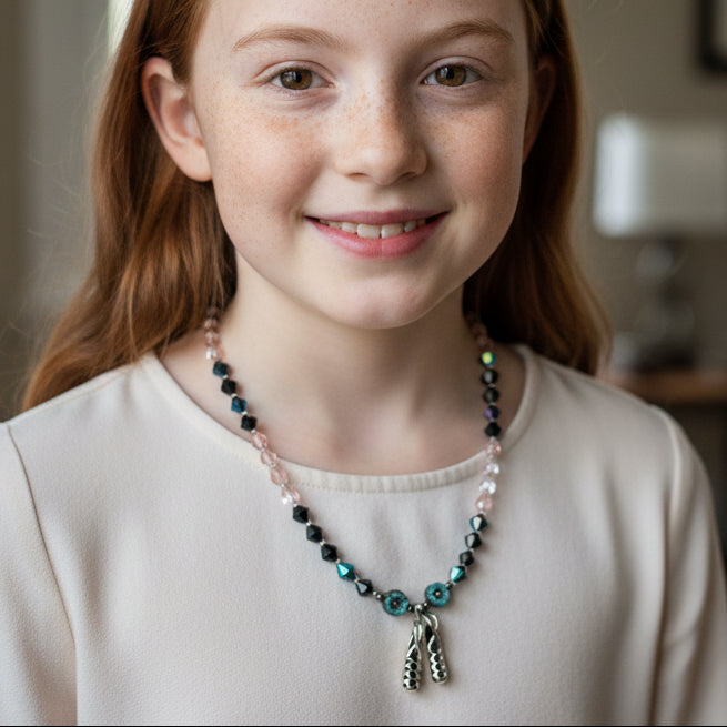 Sweet Irish Dance Shoe Necklace in crystal
