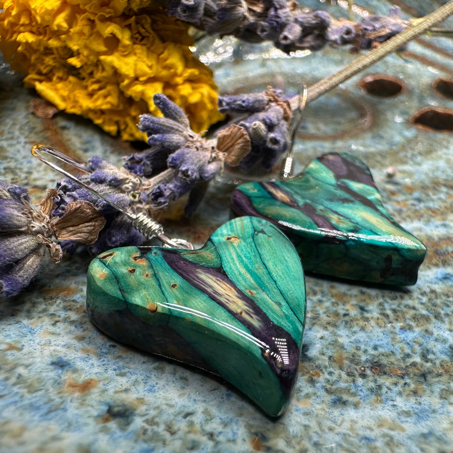 Heathergems Whimsical Hearts Earrings - Handmade in Scotland