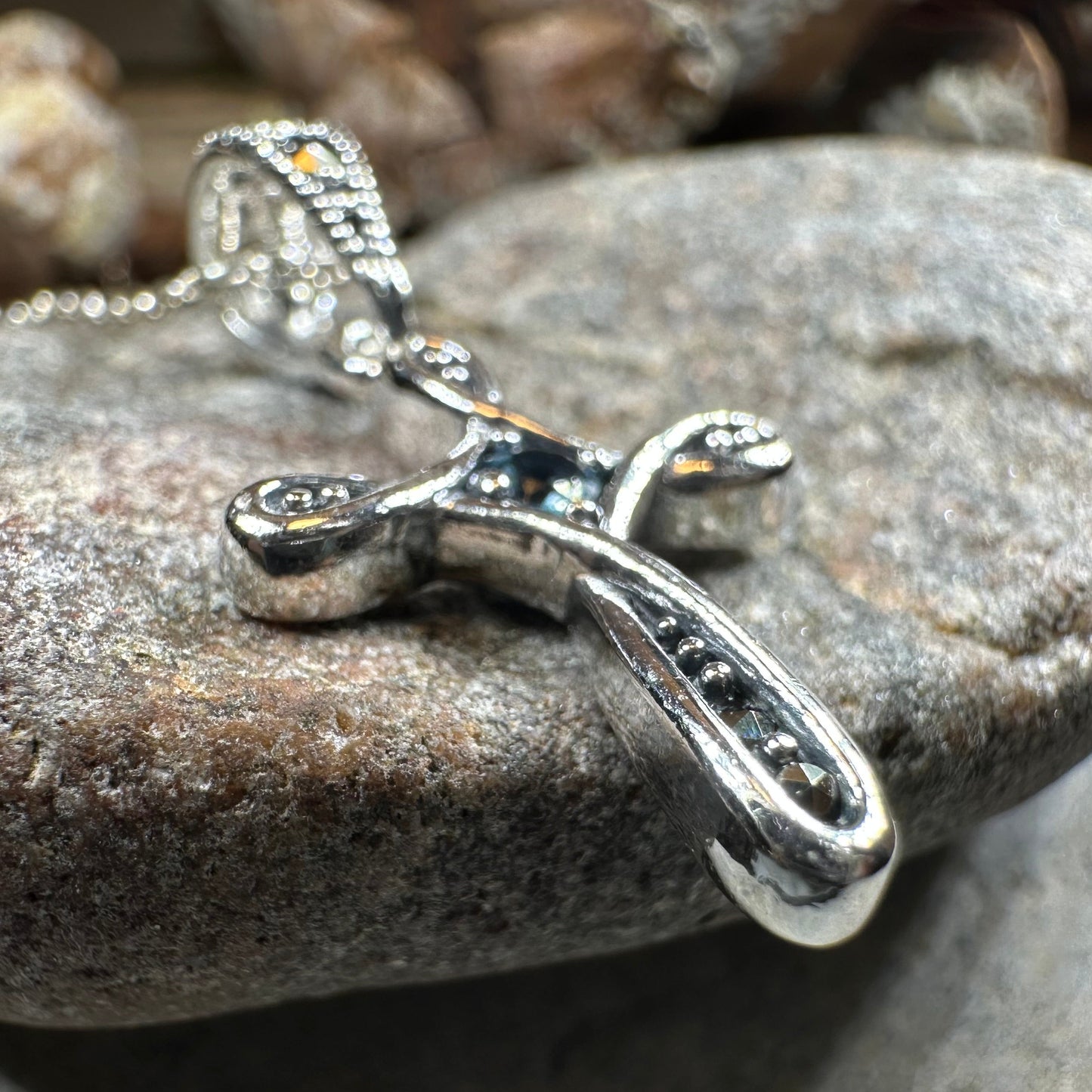 Isabeau Marcasite Cross Necklace in Sterling Silver