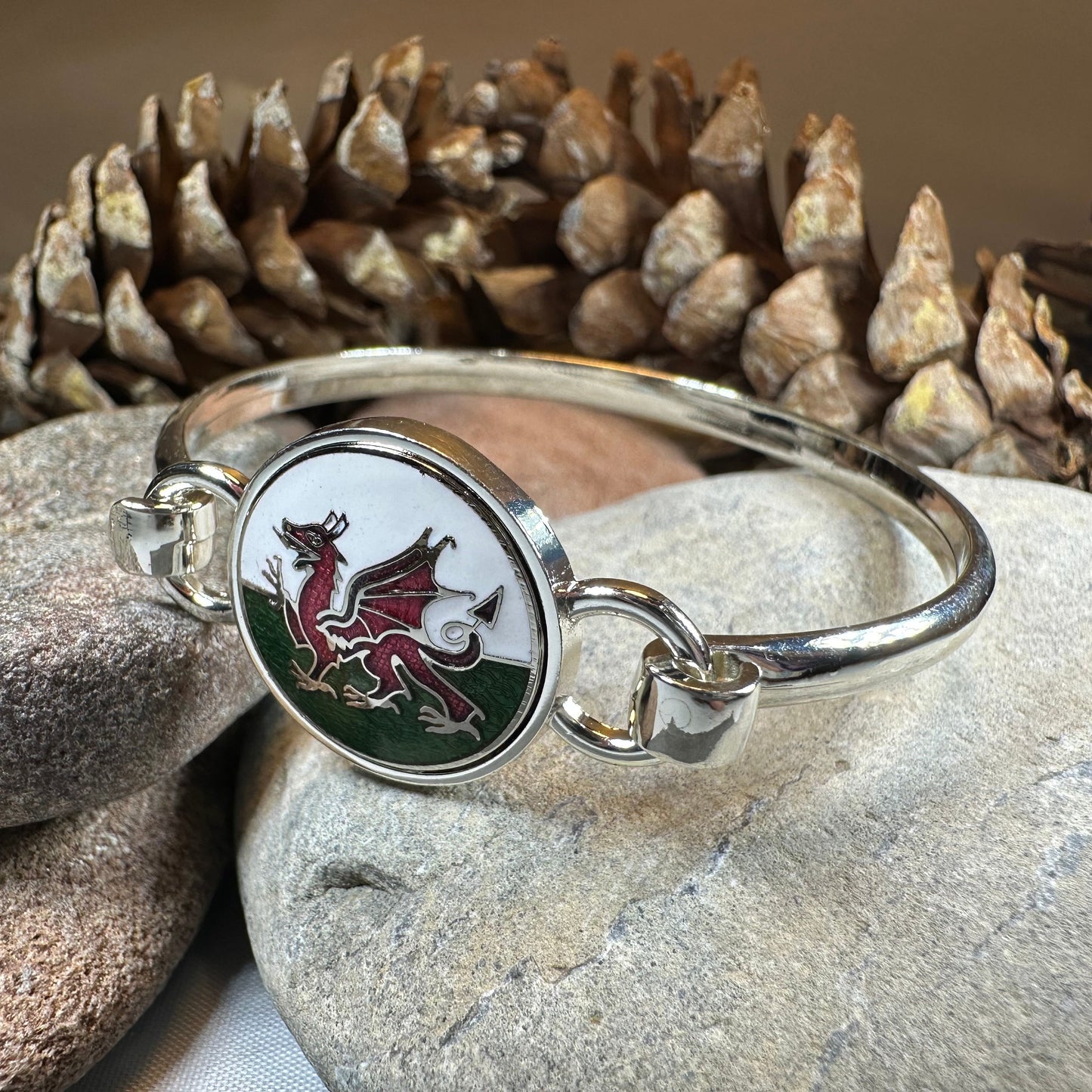 Enamel Celtic Welsh Dragon Bracelet for Women