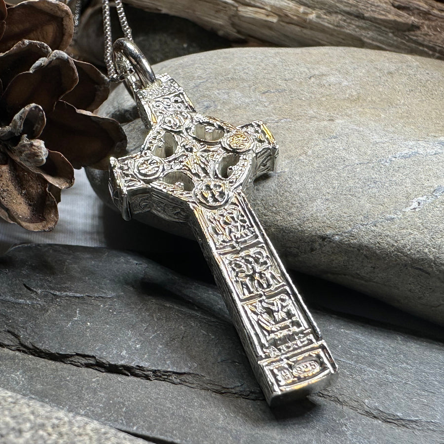 Artisan Irish Clonmacnoise Cross Necklace - Made in Ireland