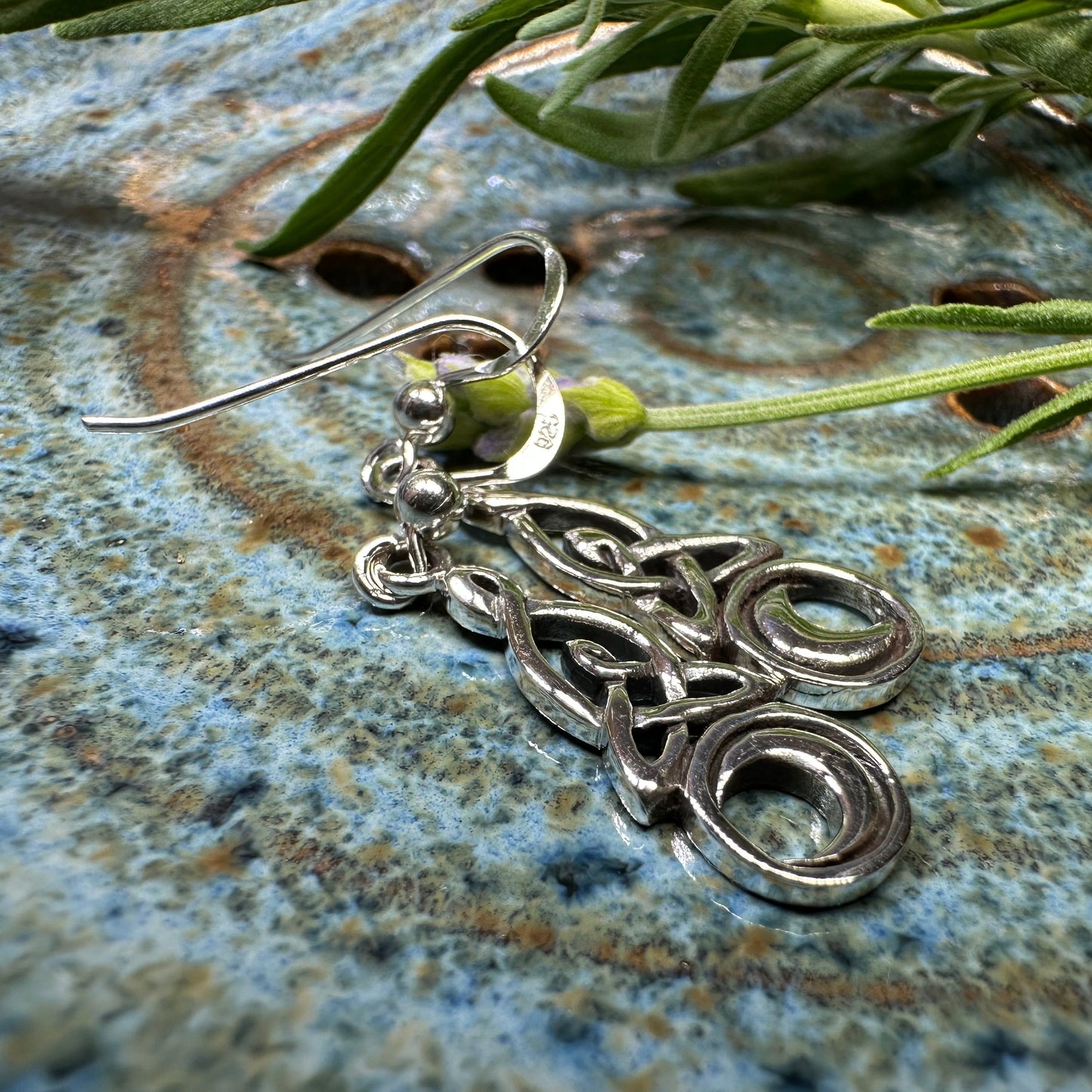 Cassiopeia Celtic Moon Earrings in Sterling Silver